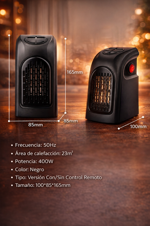 Calefactor Eléctrico Portátil 400W – Calor Instantáneo para tu Hogar u Oficina