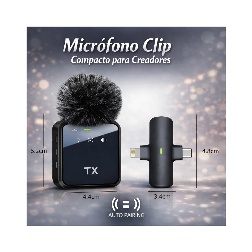 Micrófono Inalámbrico de CLip Dual Tip