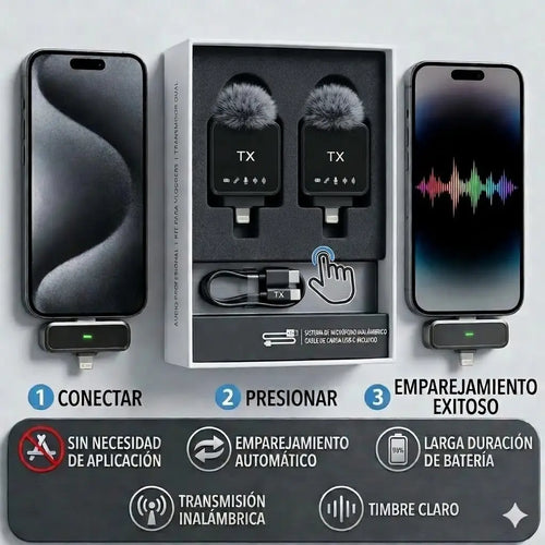 Micrófono Inalámbrico de CLip Dual Tip