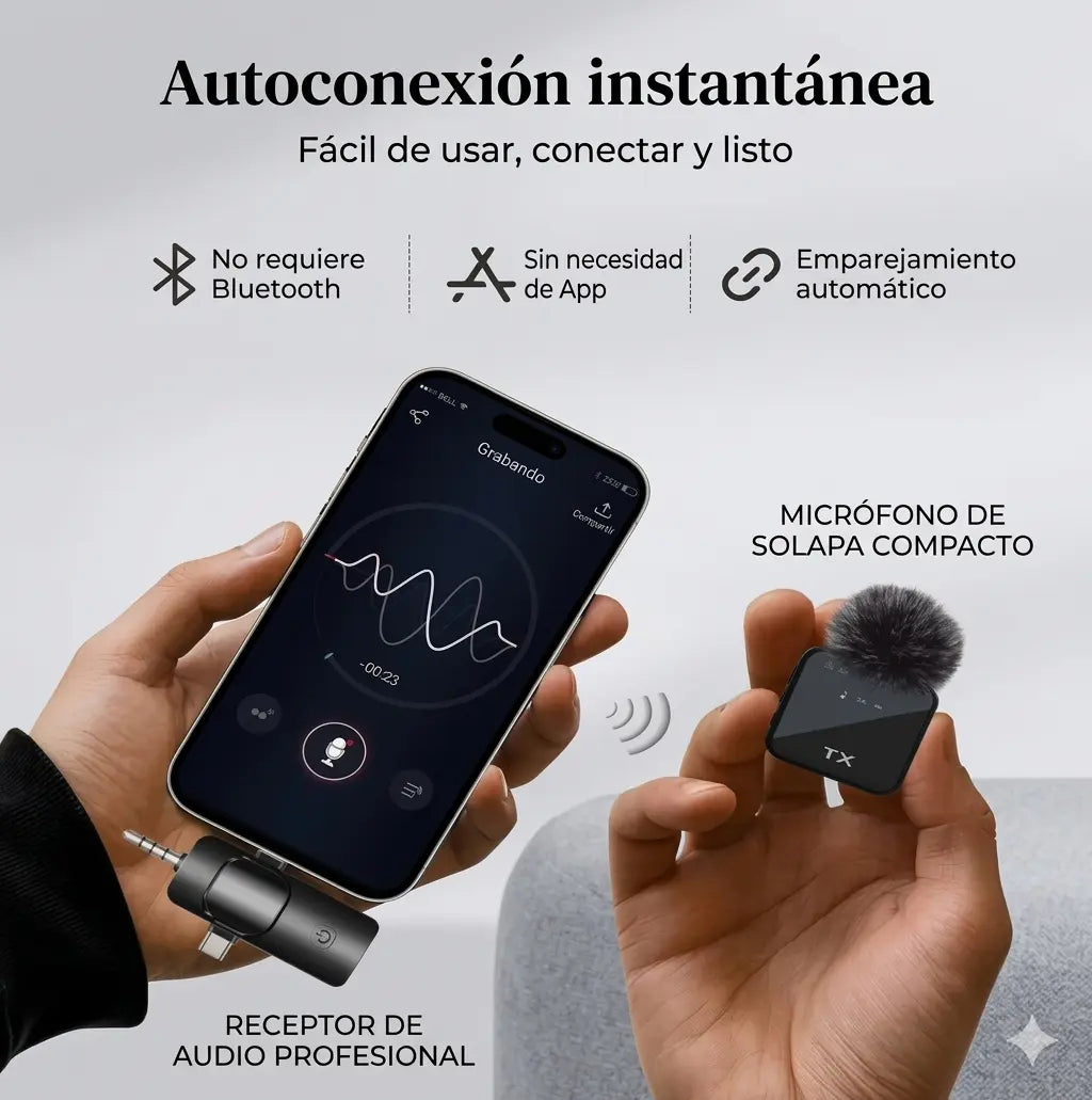 Micrófono Inalámbrico de CLip Dual Tip