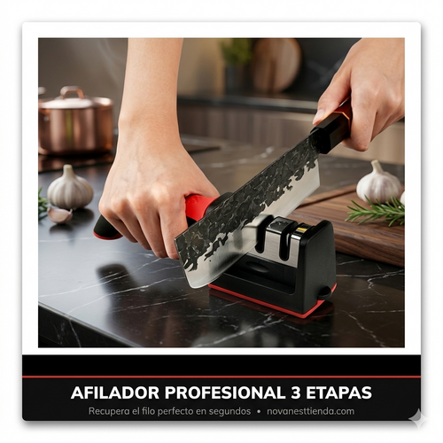 Afilador de Cuchillos Profesional 3 Etapas – Filo Perfecto en 60 Segundos