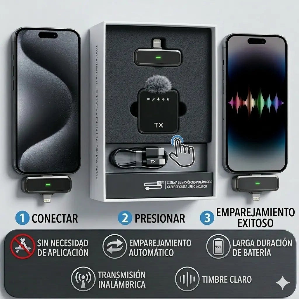 Micrófono Inalámbrico de CLip Dual Tip